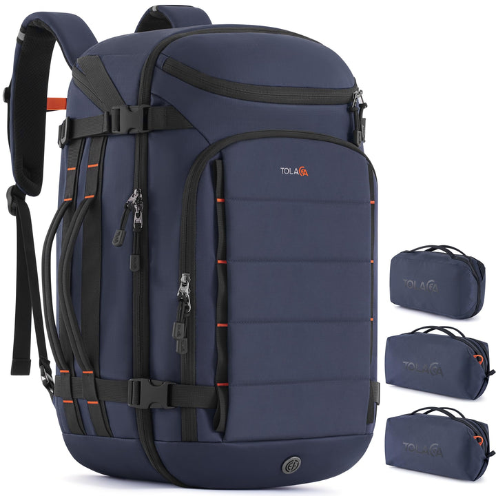 Tolaccea Handgepäck Rucksack, 40L Gross Reiserucksack, TSA Freundlich Laptop Rucksack für 15,6 Zoll,