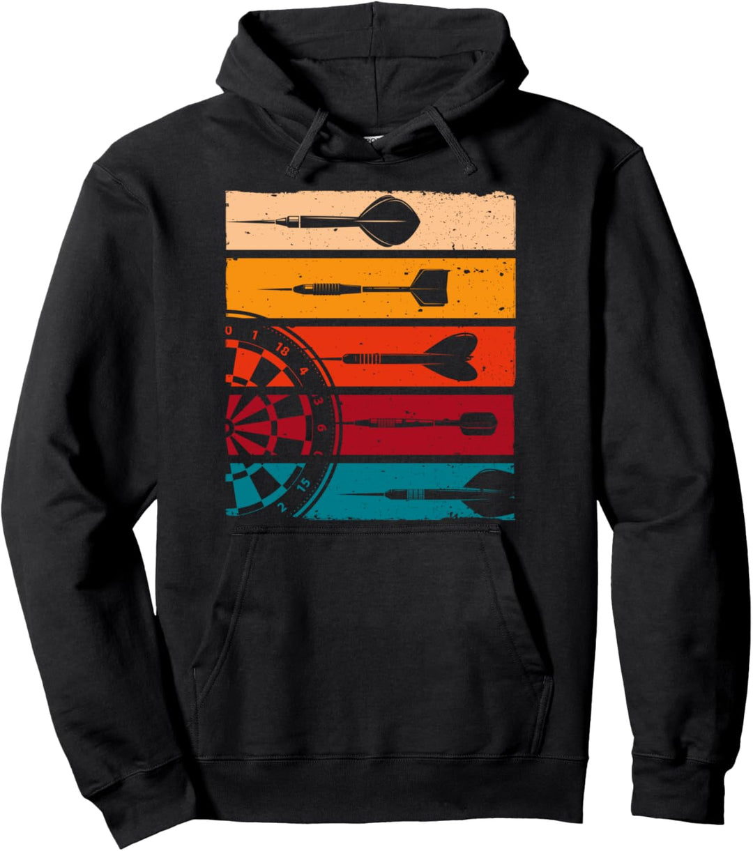Retro Dartscheibe Dart Team Darts Pfeile Pullover Hoodie