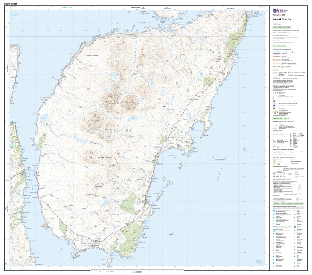 Jura and Scarba (OS Explorer Map, Band 355), Karte