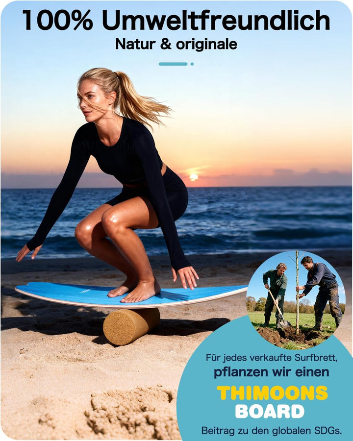 Surf Balance Board Set - Gleichgewichtstraining | Indoorboard Skateboard Indoor Surfboard | inkl.Rol