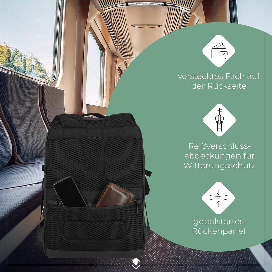 Travelite Rucksack aus wasserabweisendem Material, gepolstertes Laptop Fach 15,6 Zoll, BASICS Tagesr