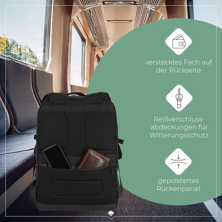 Travelite Rucksack aus wasserabweisendem Material, gepolstertes Laptop Fach 15,6 Zoll, BASICS Tagesr