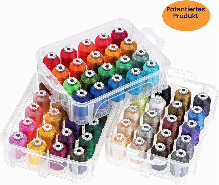 New brothread 60 Brother Farben 500m Maschine Stickgarn mit durchsichtiger Aufbewahrungsbox aus Kuns
