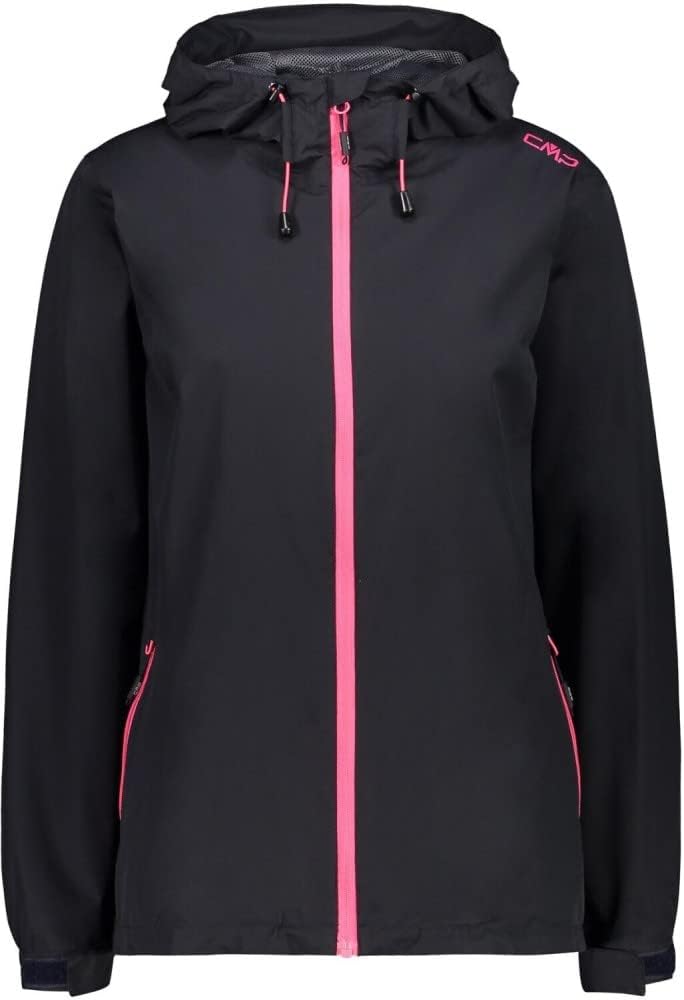 CMP Damen Regenjacke Woman Rain Jacket Fix Hood 36 Anthrazit-glanz, 36 Anthrazit-glanz