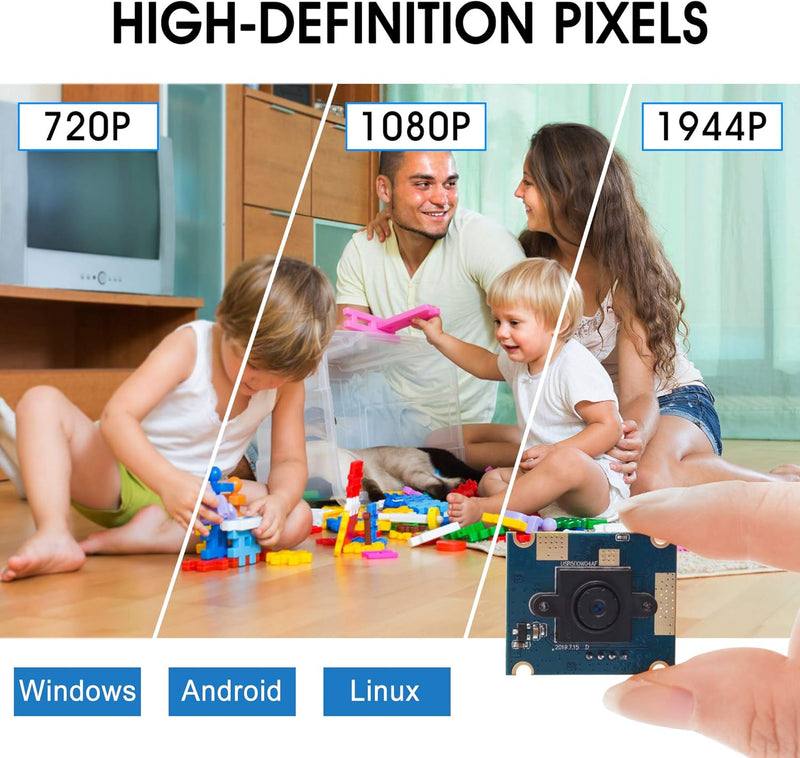 ELP Webcam 5MP 60 Grad Objektiv USB Kamera Modul für Windows Android Linux USB500W04AF-L60 Fixed Obj