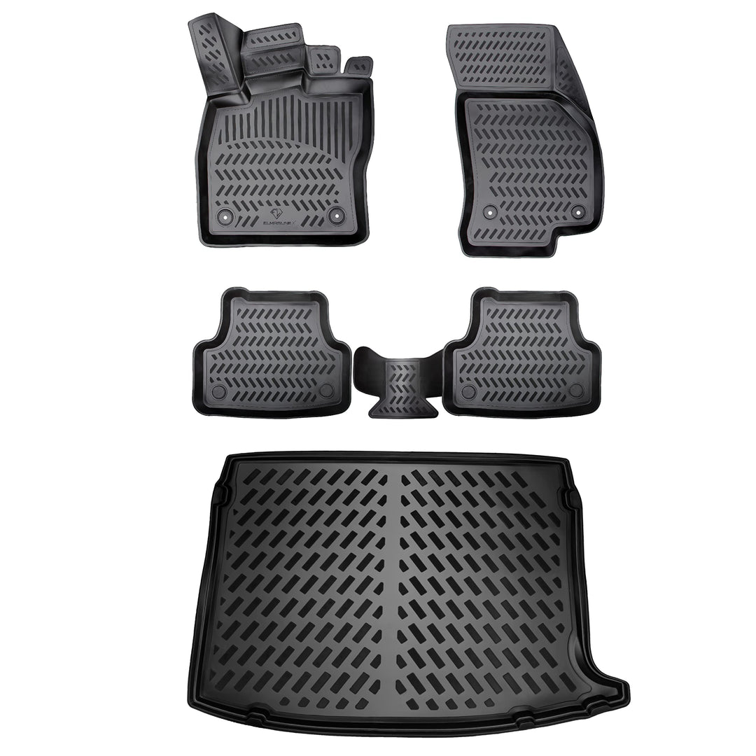 ELMASLINE 3D Gummimatten & Kofferraumwanne Set für Mercedes GLC (X253) 2015-2022 (SUV) | Passt Nicht