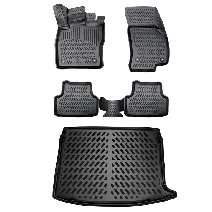 ELMASLINE 3D Gummimatten & Kofferraumwanne Set für Mercedes GLC (X253) 2015-2022 (SUV) | Passt Nicht