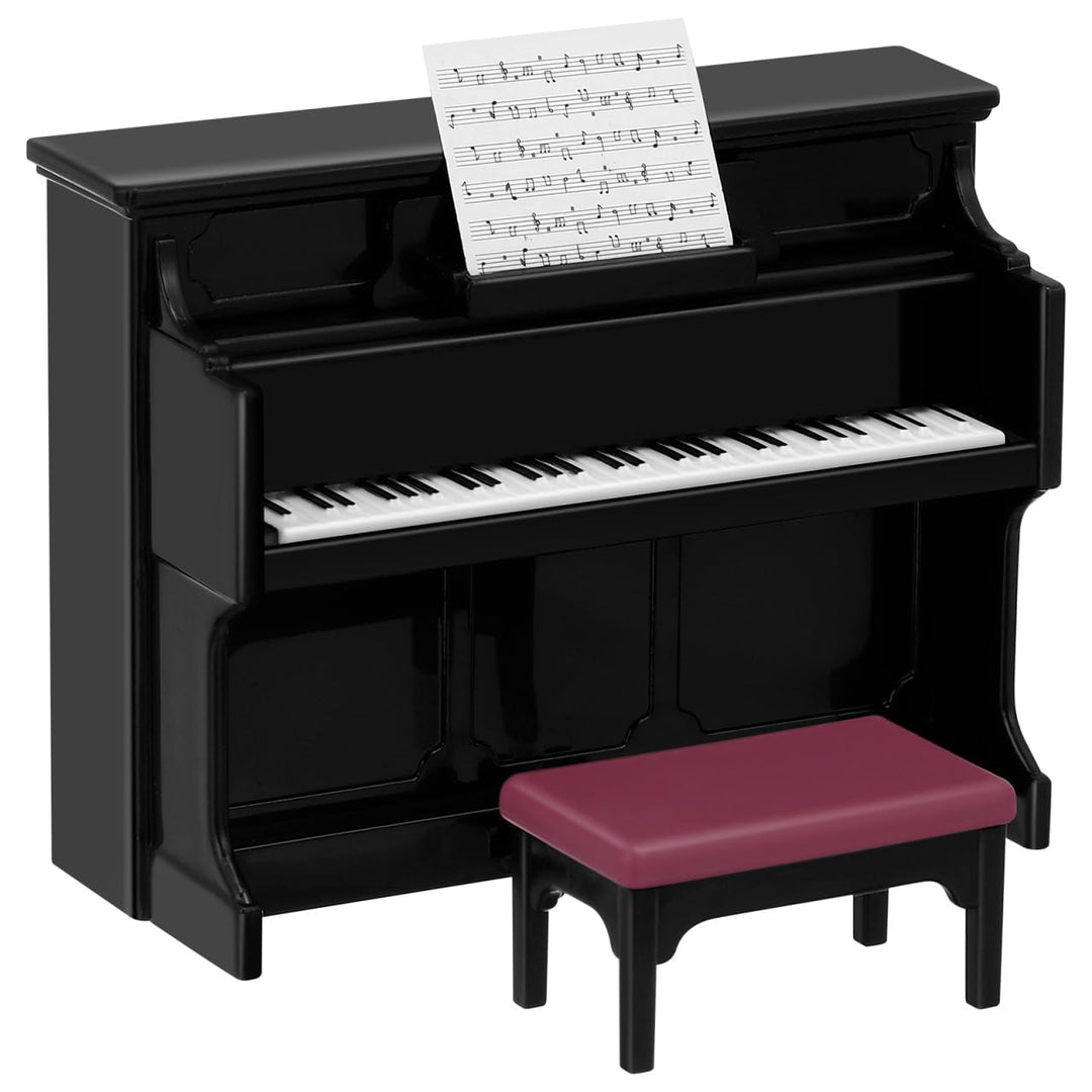 Toddmomy Klavier Miniatur Deko, Miniature Piano &amp; Hocker FüR Puppenhaus ZubehöR Micro Landschaft Fee