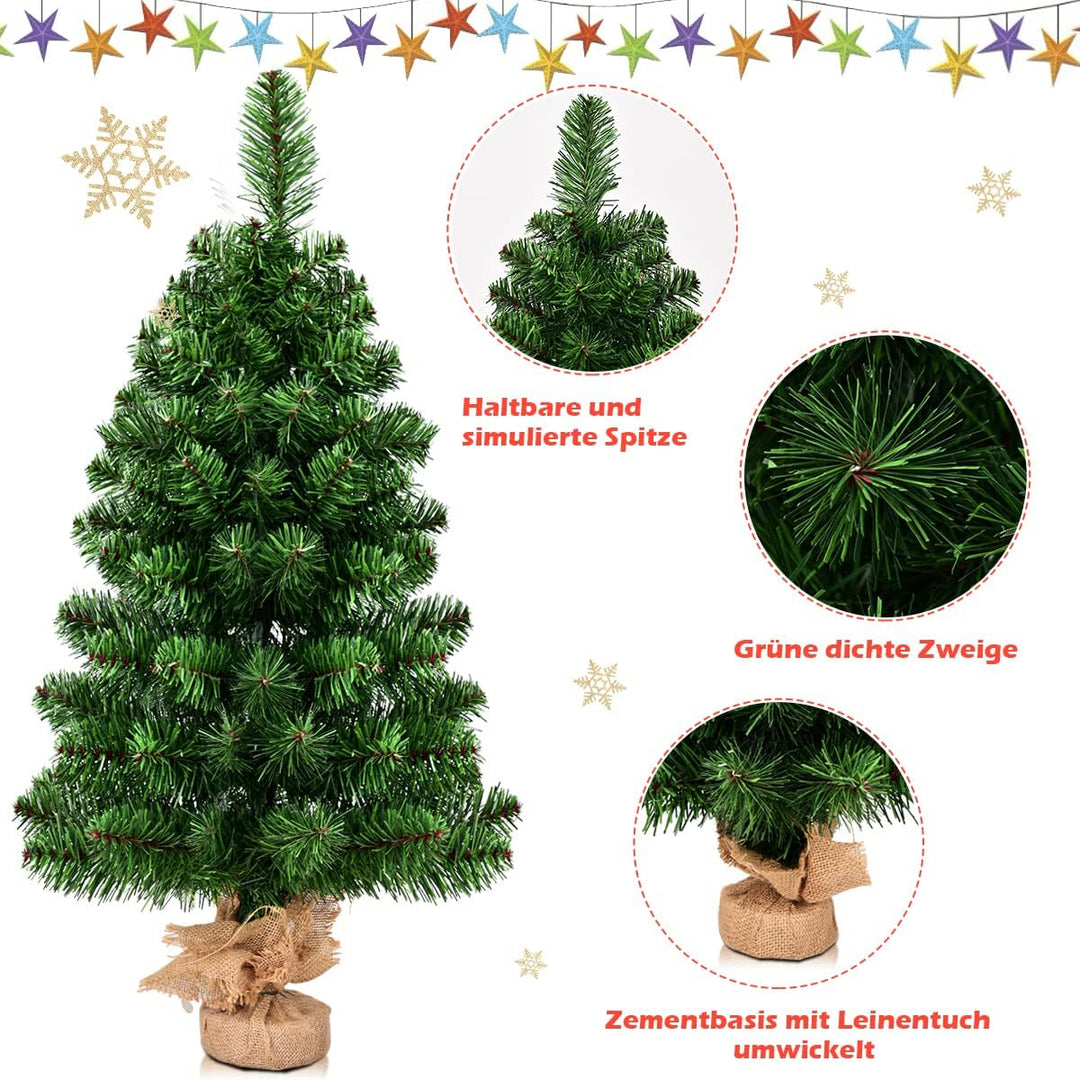 DREAMADE 60cm/90cm Mini Weihnachtsbaum, künstlicher Tannenbaum klein, Weihnachtsdeko, Tisch-Weihnach