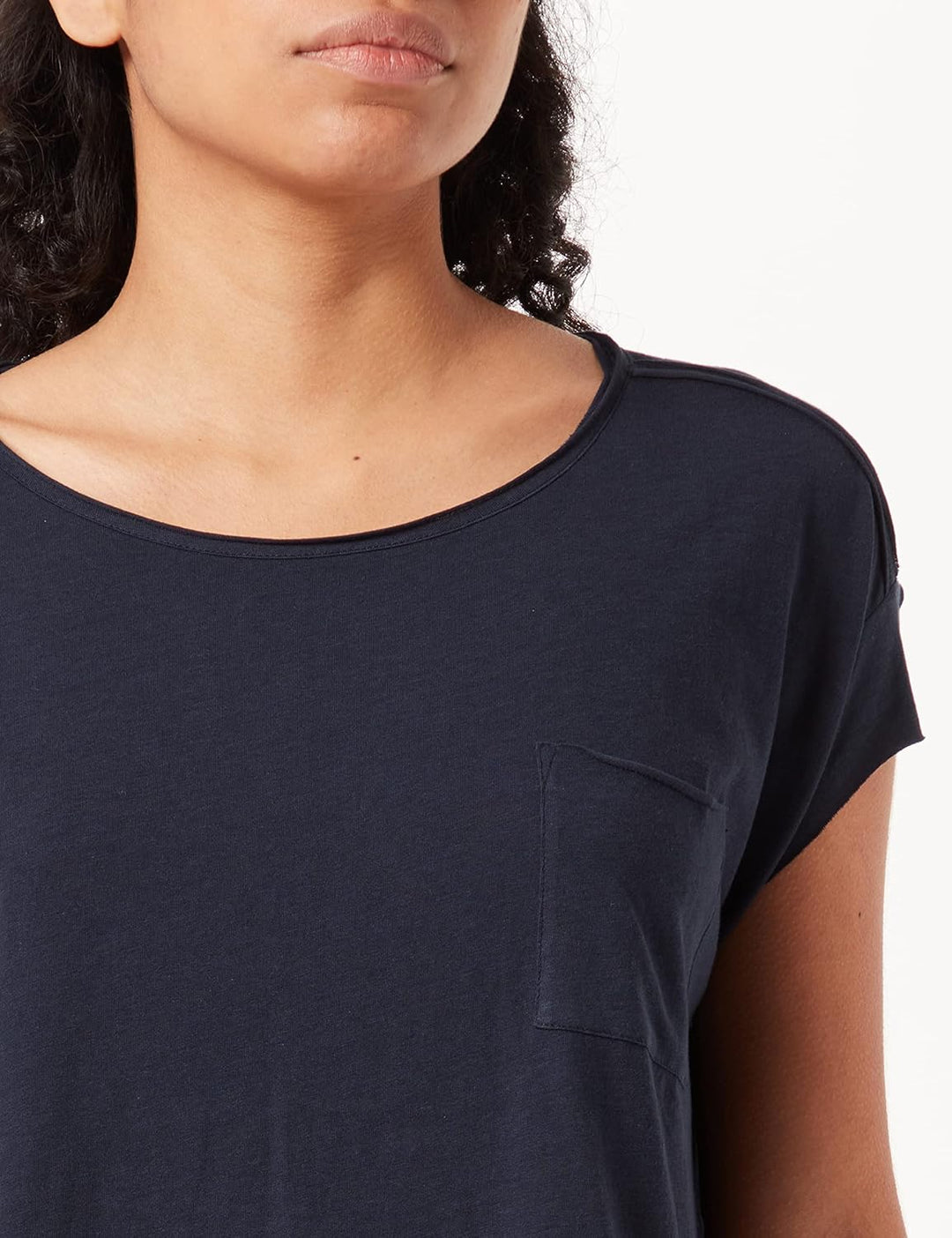 Marc O'Polo Denim Damen T-Shirt aus Bio-Baumwolle Relaxed Fit XS Blau, XS Blau