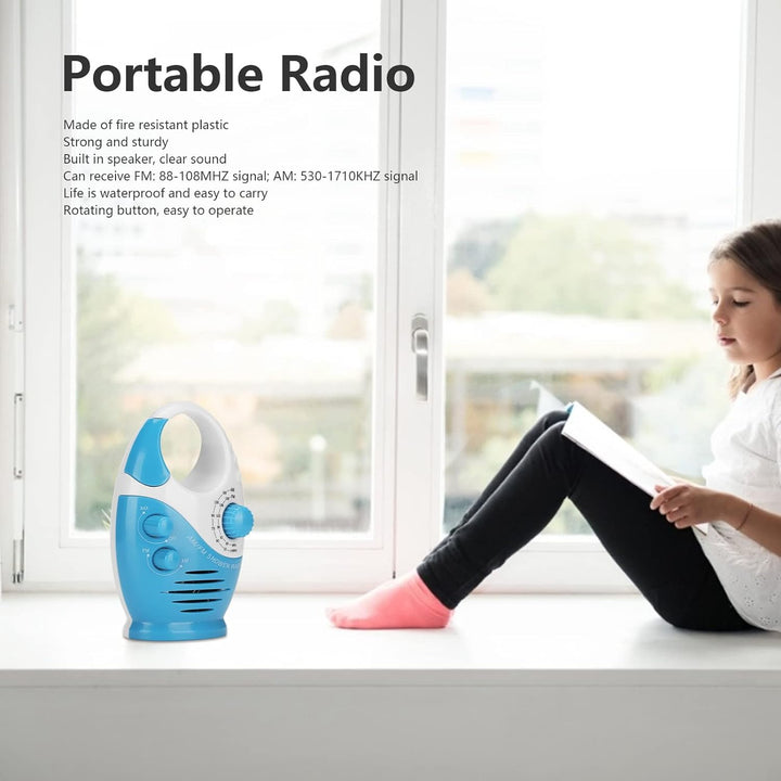 Tragbares AM-FM-Radio, Duschradio mit Lautsprecher, Hakentyp Wasserdichtes Rundfunk-Musikradio für N