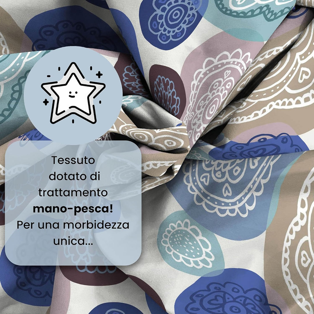 Fantasy Murrine Italian Bed Linen Bettwäsche, Kleine doppelte, Mikrofaser Murrine Kleine doppelte, M