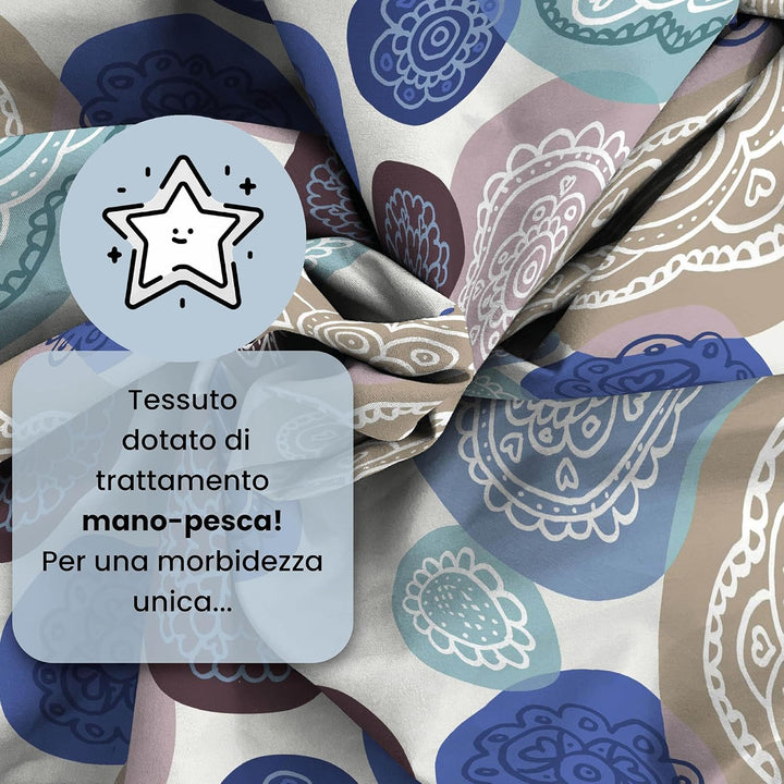 Fantasy Murrine Italian Bed Linen Bettwäsche, Kleine doppelte, Mikrofaser Murrine Kleine doppelte, M