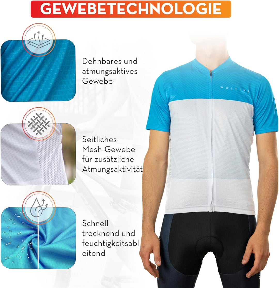 WOLFIRE WF Rennrad Trikot Herren, Hergestellt Aus Polyester. MTB - Radtrikot Herren Kurzarm, Fahrrad