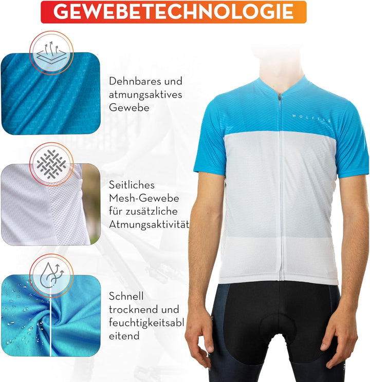 WOLFIRE WF Rennrad Trikot Herren, Hergestellt Aus Polyester. MTB - Radtrikot Herren Kurzarm, Fahrrad
