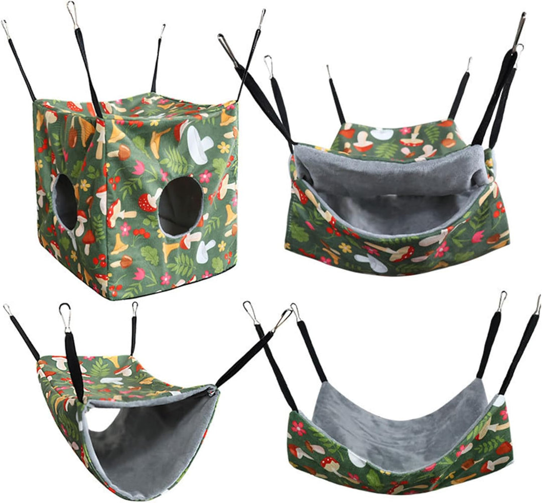 1Set/4pcs Ratte Hängematte Hängende Frettchen Hängematte mit Gurten weichwaschbarer Meerschweinchenb