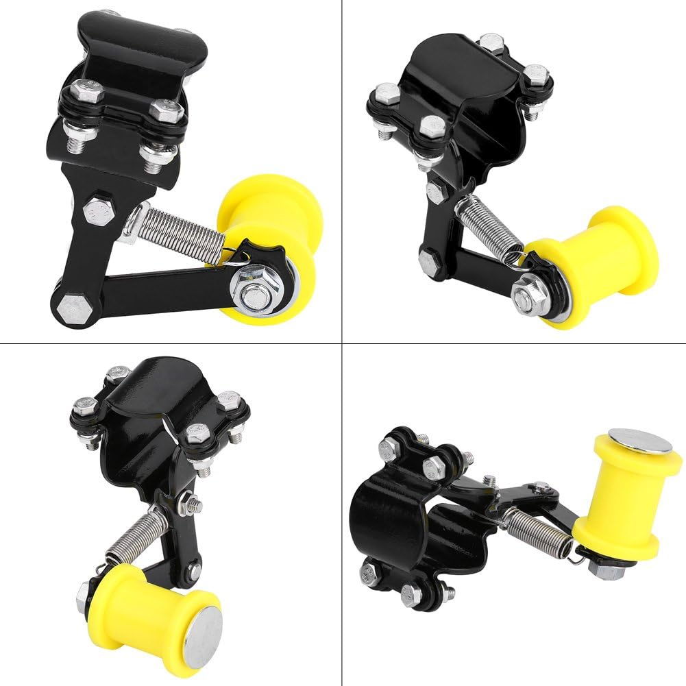 Keenso Motorrad Kettenspanner Einstellbarer Kettenspanner Spanner Schwarz, Schwarz