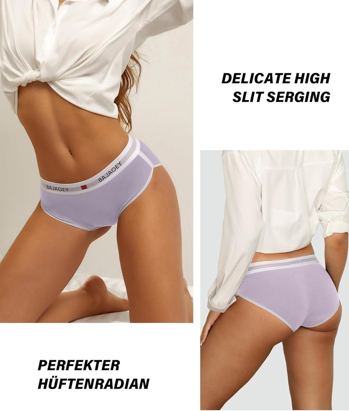 PHOLEEY Slip Unterhosen Damen Unterwäsche Feuchtigkeitsableitende Baumwolle Atmungsaktives Bikini Hö