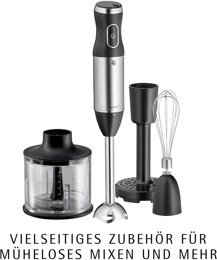 WMF Kult X Stabmixer Set 5-teilig, Pürierstab, Schneebesen, Stampfer, Zerkleinerer, 600 Watt, Zauber