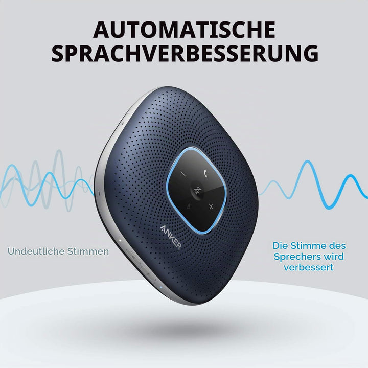 Anker PowerConf Bluetooth Konferenzlautsprecher mit 6 integrierten Mikrofonen, verbesserter Tonaufna