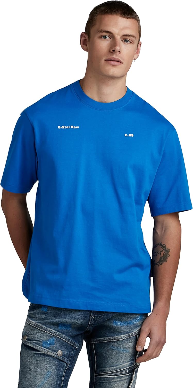 G-STAR Herren Unisex Boxy Base T-Shirt T-Shirts L Blau (Lapis Blue D23218-c336-d610), L Blau (Lapis