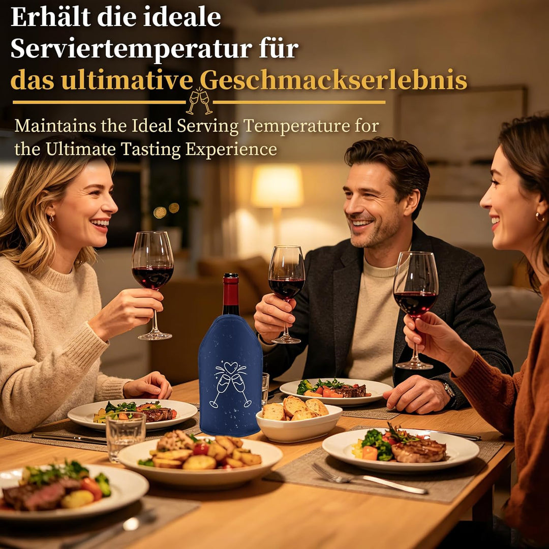 1 Stück Weinkühler Manschette Isolierend, Kühlmanschette Wein Flexibel, Waschbar Flaschenkühler für