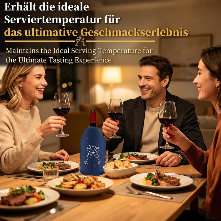 1 Stück Weinkühler Manschette Isolierend, Kühlmanschette Wein Flexibel, Waschbar Flaschenkühler für