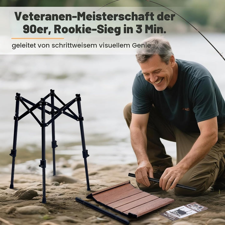 Odoland mini Campingtisch höhenverstellbar mit Aufbewahrungstasche, 40 x 30 cm Leicht Klapptisch aus