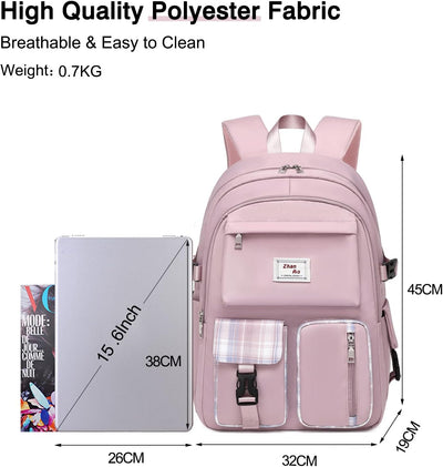 FANDARE Beiläufig Rucksack Schulrucksack Schulranzen Daypacks mit 15.6 Zoll Laptopfach Schultaschen