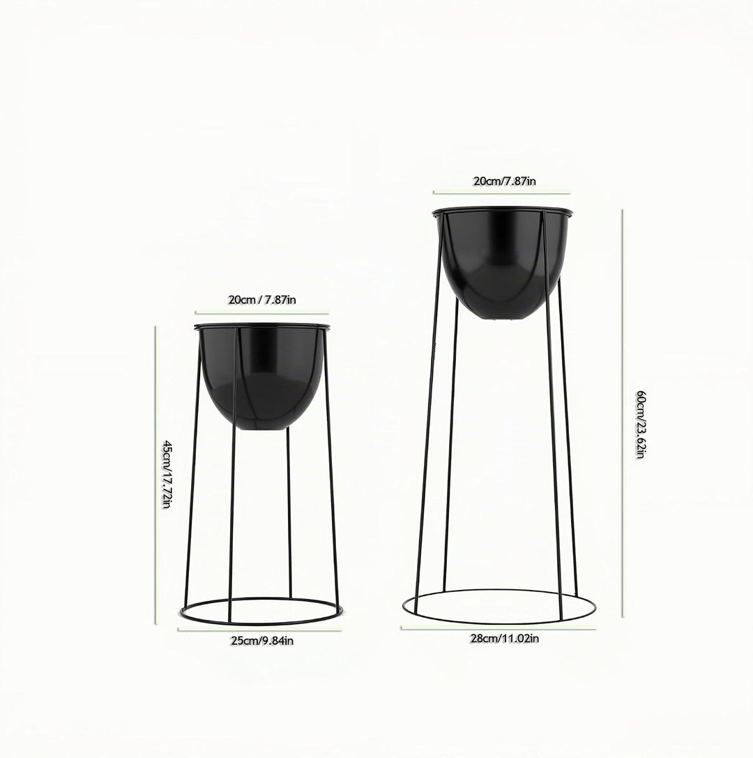 Ribelli Metall Blumentopf Ständer 2er Set φ25/28,5 cm, Blumenhocker mit Übertopf, Blumentreppe Pflan
