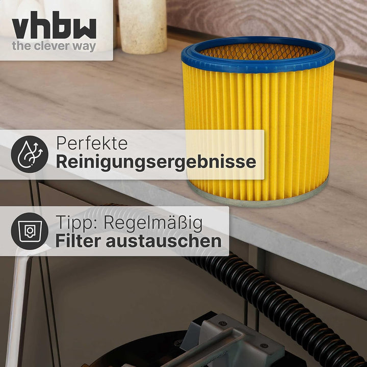 vhbw 2x Faltenfilter kompatibel mit Metabo AS 8000 Staubsauger