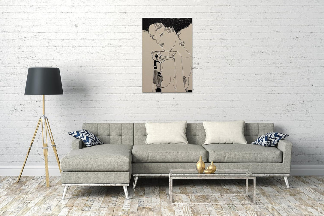 Printed Paintings Leinwand (60x80cm): Egon Schiele - Portrait von Gerti Schiele 60x80 cm, 60x80 cm