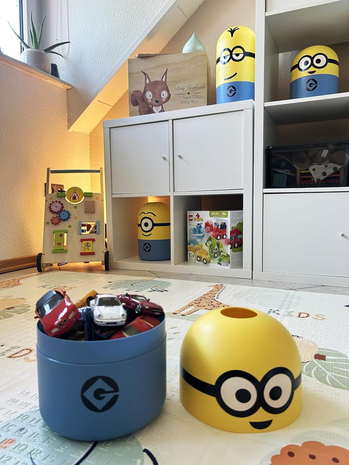 keeeper minions Aufbewahrungsbehälter Bob, 20 x 20 x 25 cm, 6 l, Stapelbar und leicht zu öffnen, Auf