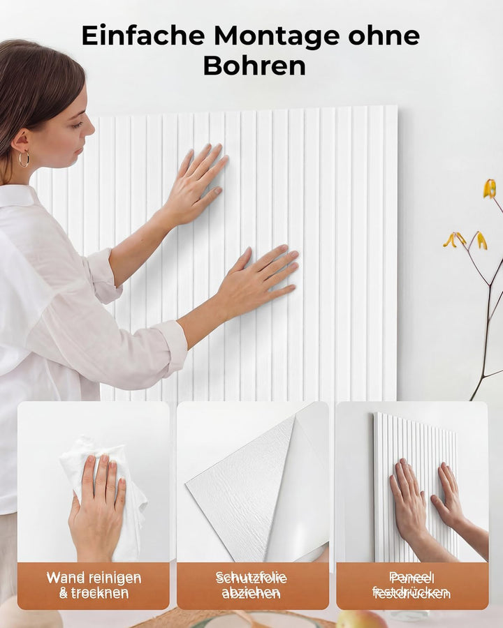 Akustikpaneele Selbstklebend, 10 Stück 120x60x0.9 cm(7.2m²) Wandpaneele Selbstklebend, Hohe Dichte S