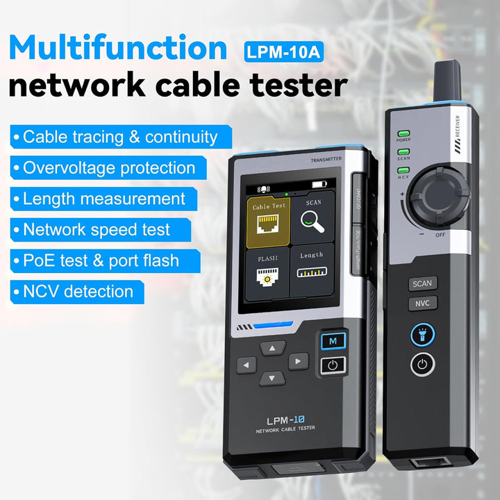 DEWIN LPM-10A Multifunktionaler Netzwerkkabel-tester, Netzwerk-Kabeltester Multifunktionaler Leitung