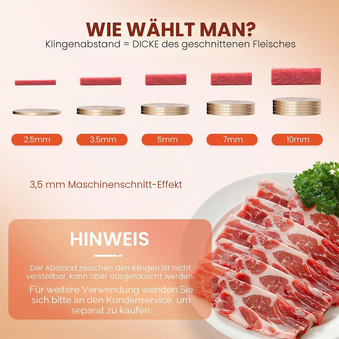 NEWTRY Kommerzieller Fleischschneider Mit 7mm Klinge 160KG/H Fleischschneidemaschine Zutaten Schneid