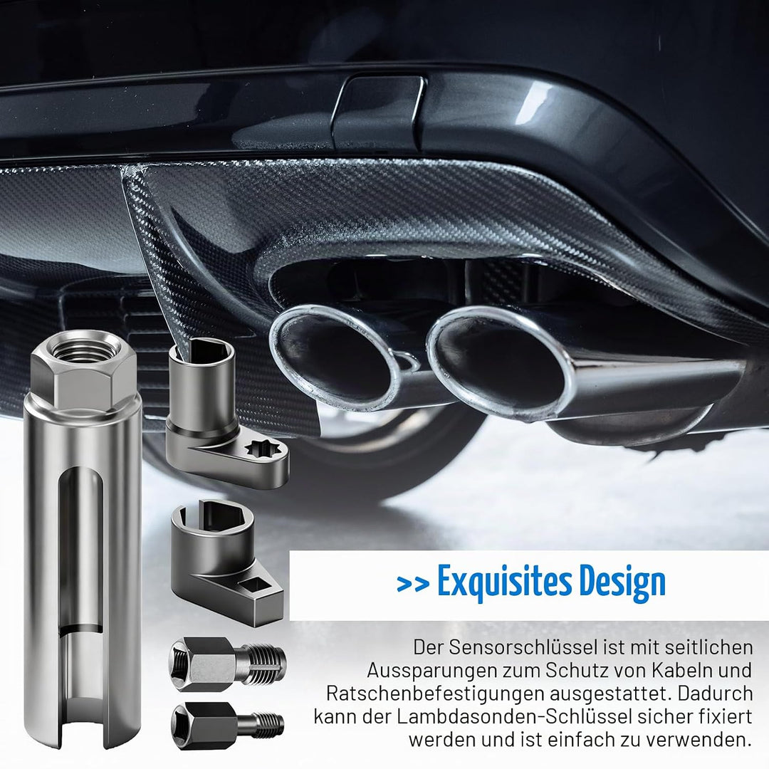 5 Stück Lambdasonden Schlüssel Nüsse Set, Lamdasonde Werkzeug und Gewindereparatur Satz, 22mm Sauers
