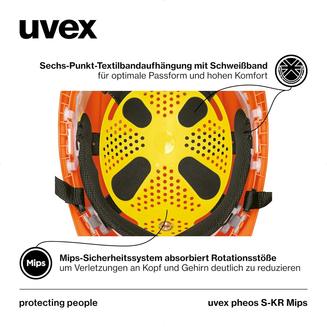 uvex pheos S-KR MIPS Schutzhelm - Industrieschutzhelm - MIPS-Technologie, stufenlose Weitenregulieru