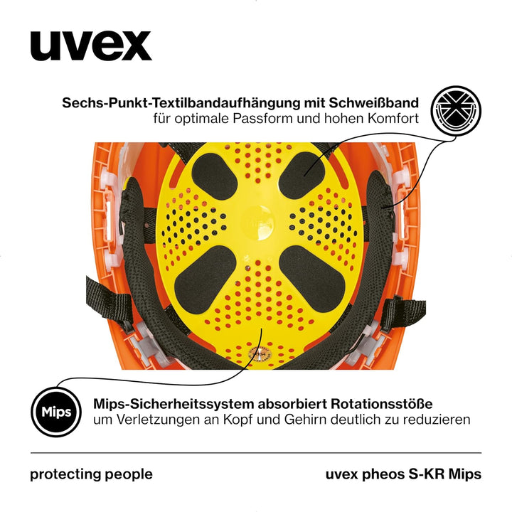 uvex pheos S-KR MIPS Schutzhelm - Industrieschutzhelm - MIPS-Technologie, stufenlose Weitenregulieru
