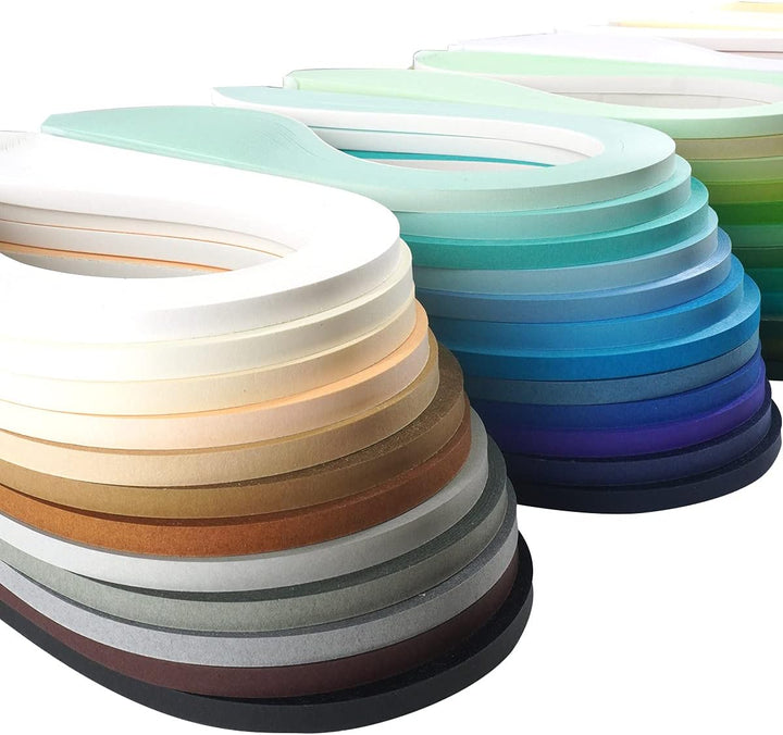 JUYA Quilling Einfarbiges Papier-Rüschen-Set, 60 Farben, 39 cm Länge, 100 Streifen pro Packung, Papi