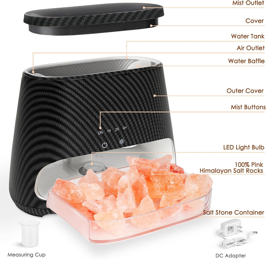 SALKING 2-in-1 Aroma Diffuser & Salt Range Pakistan Leuchte, Diffusor für ätherische Öle mit Flammen