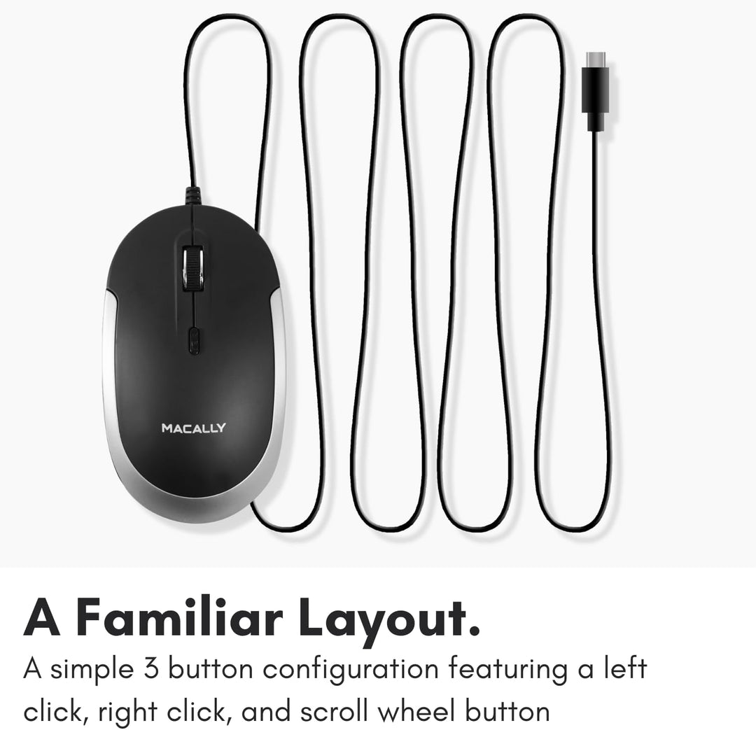 Macally USB-Typ-C-Maus – Schlankes & kompaktes Design – USB-C-Maus für MacBook Pro iMac PC usw. – Ei