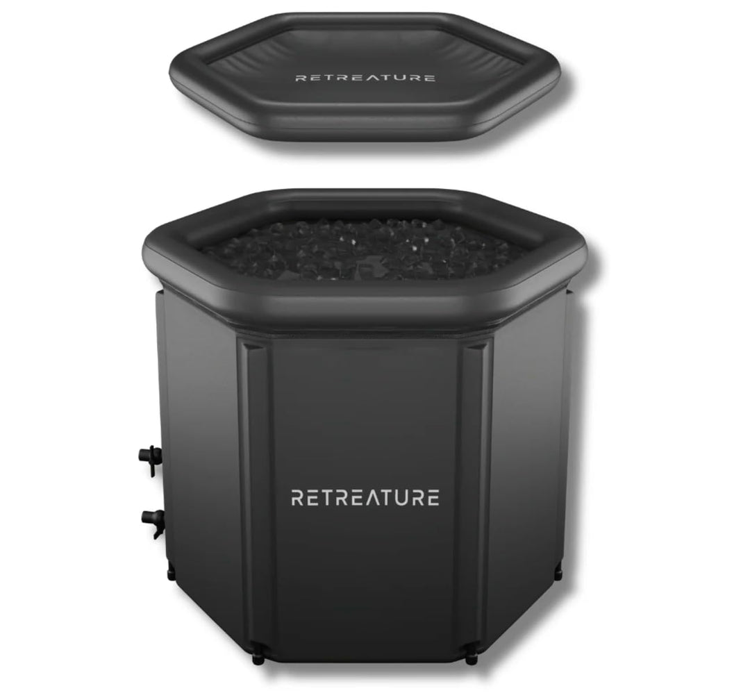 Eisbad [PolarPlunge] Eistonne (300L) mit wetterfester Abdeckung & robuster Isolierung – Eisfass zur