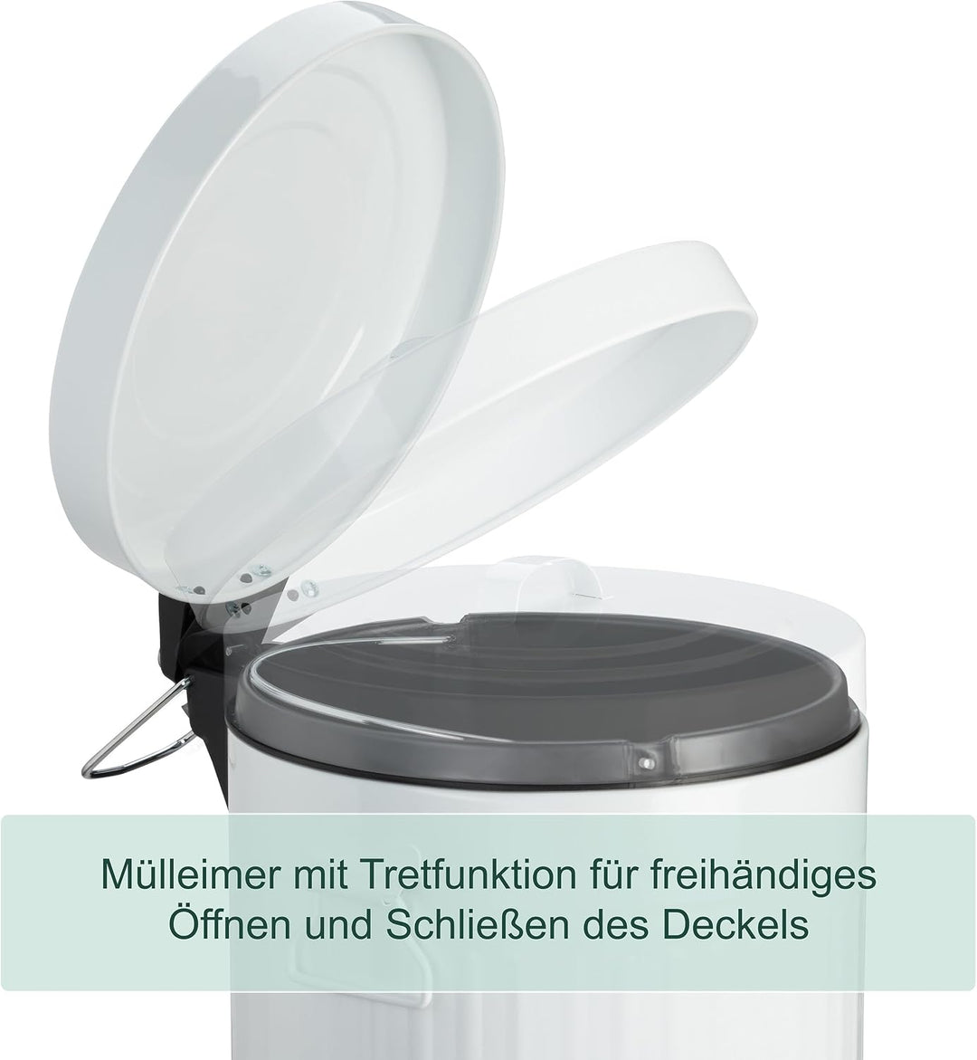 Relaxdays Treteimer Vintage, Abfalleimer für Küche oder Bad, aus Metall, mit Tretfunktion, Kosmetike