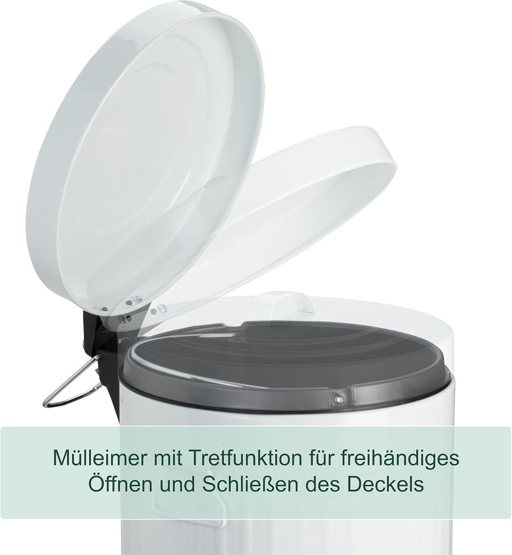 Relaxdays Treteimer Vintage, Abfalleimer für Küche oder Bad, aus Metall, mit Tretfunktion, Kosmetike