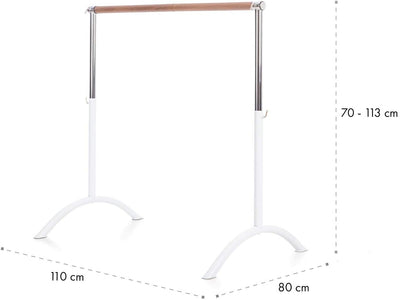 Klarfit Bar Lerina Ballettstange (Holmlänge 110 cm, freistehend, mobil, höhenverstellbar 70-113 cm,