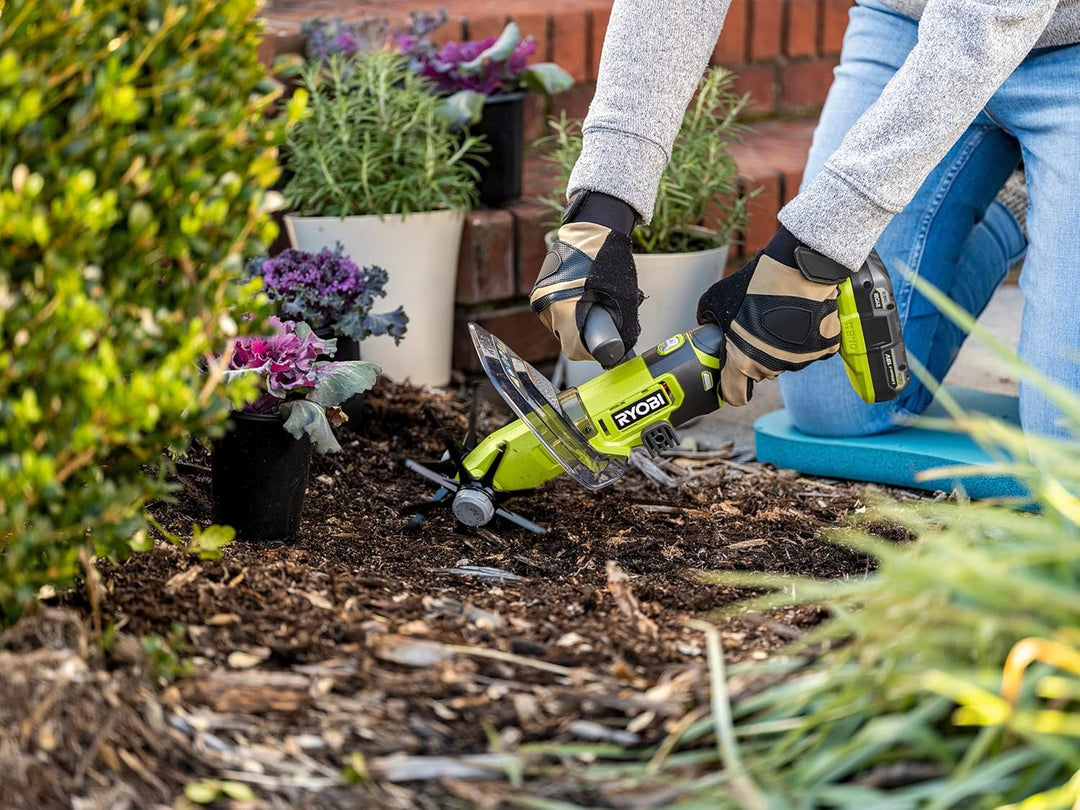 RYOBI 18 V ONE+ Akku-Kompakt-Kultivator RY18HCA-0 (5 cm Arbeitstiefe und 12 cm Arbeitsbreite, 5 cm A