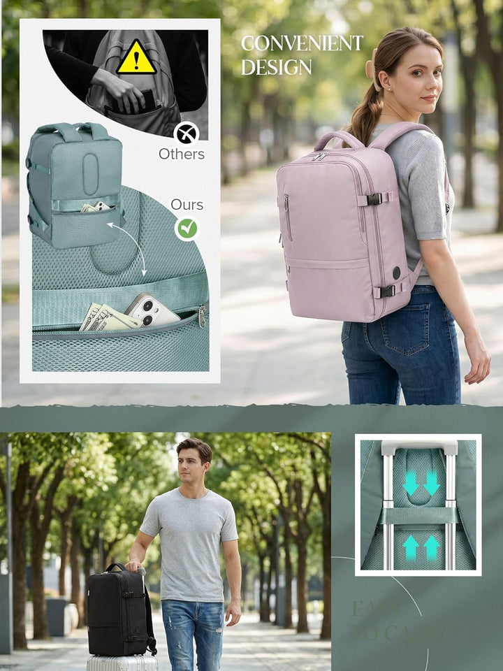 Hayayu für Ryanair Handgepäck 40x20x25 Klein Handgepäck Rucksack Flugzeug Reiserucksack mit Laptopfa