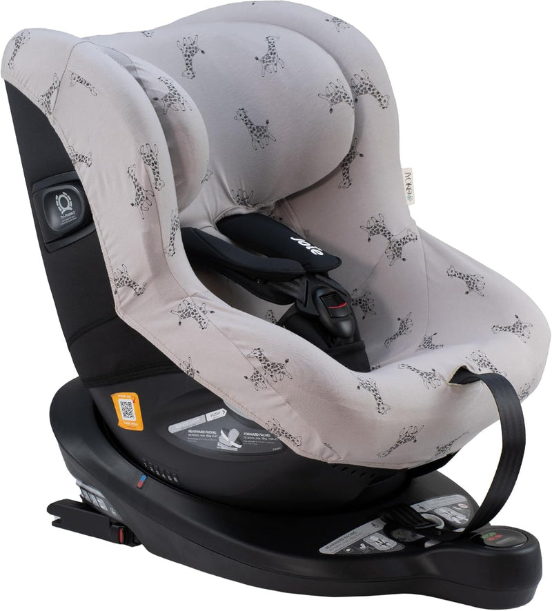 JYOKO Kids Bezug aus Baumwolle, kompatibel mit Joie Spin 360 und Nuna Rebl (Giraffe, Joie I-Spin 360