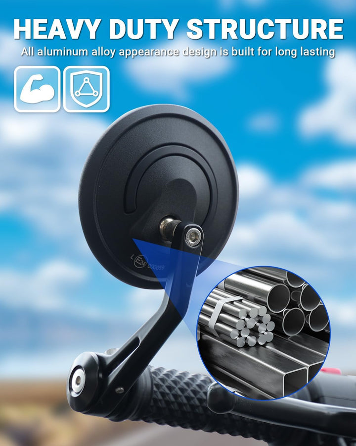 SUPAREE Motorrad Spiegel Universal Motorrad Spiegel e-geprüft lenkerendenspiegel e geprüft rund 360°